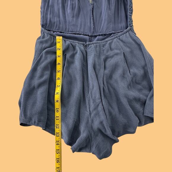 Lulus Star Spangled Indigo Backless Lace Romper (L) - Picture 9 of 14